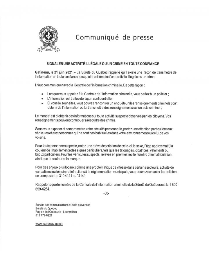 Communiqué de presse - signaler une activité illégale ou un crime en toute confiance.jpg